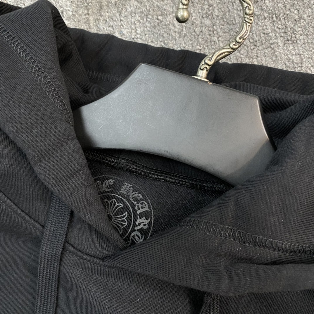 Chrome Hearts 克罗心 十字架梵文连帽卫衣 套头 外套 黑橙 A5 CH-230107