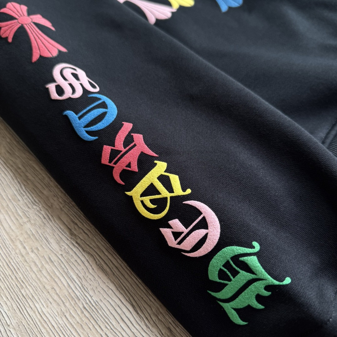 Chrome Hearts 克罗心 彩色十字架梵文拉链卫衣 外套 长袖 黑色 A5 CH-2022100803