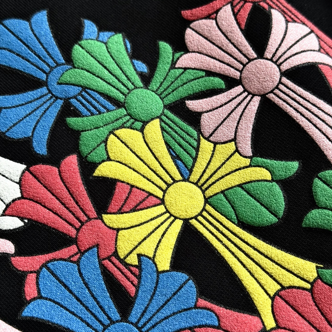 Chrome Hearts 克罗心 彩色十字架梵文拉链卫衣 外套 长袖 黑色 A5 CH-2022100803