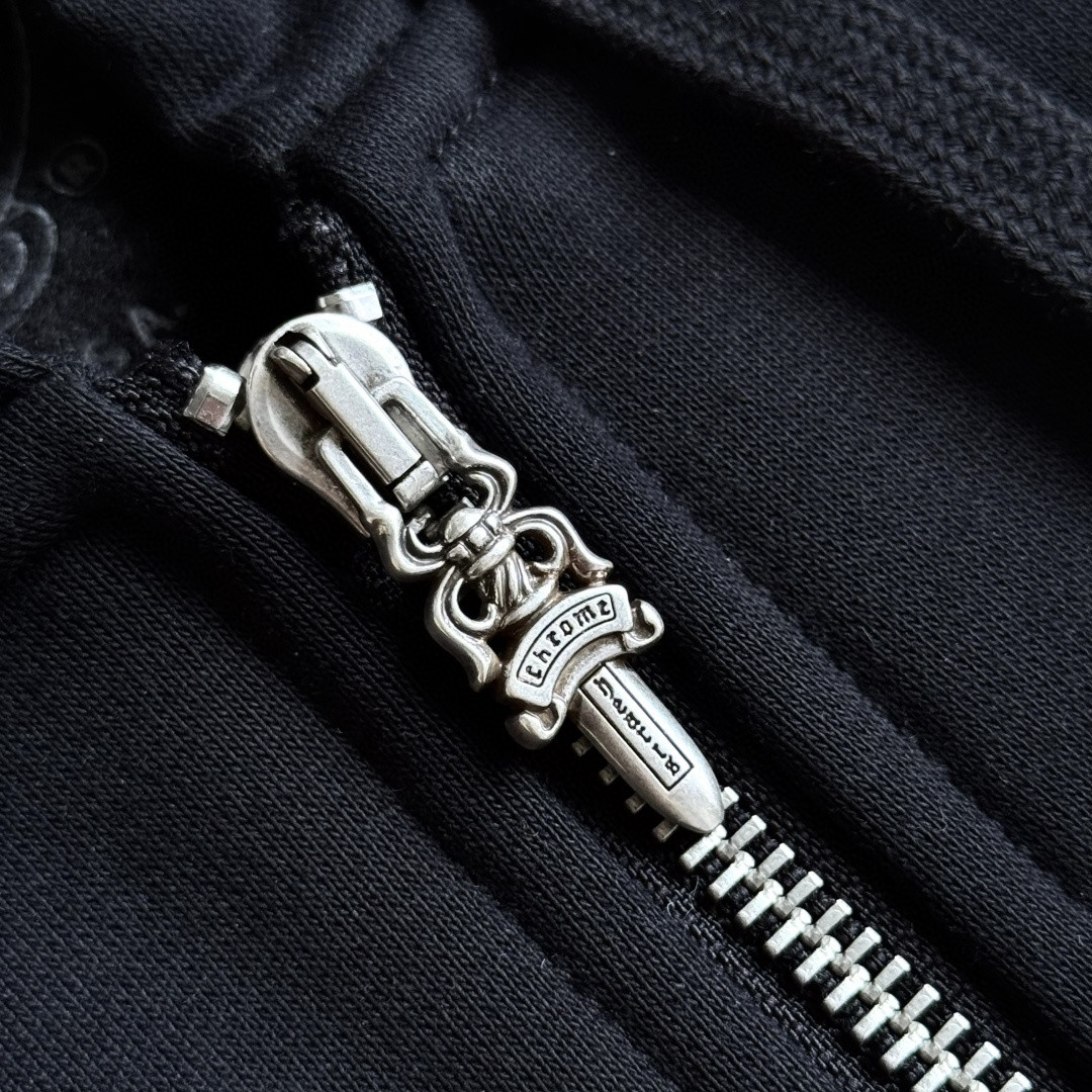 Chrome Hearts 克罗心 彩色十字架梵文拉链卫衣 外套 长袖 黑色 A5 CH-2022100803
