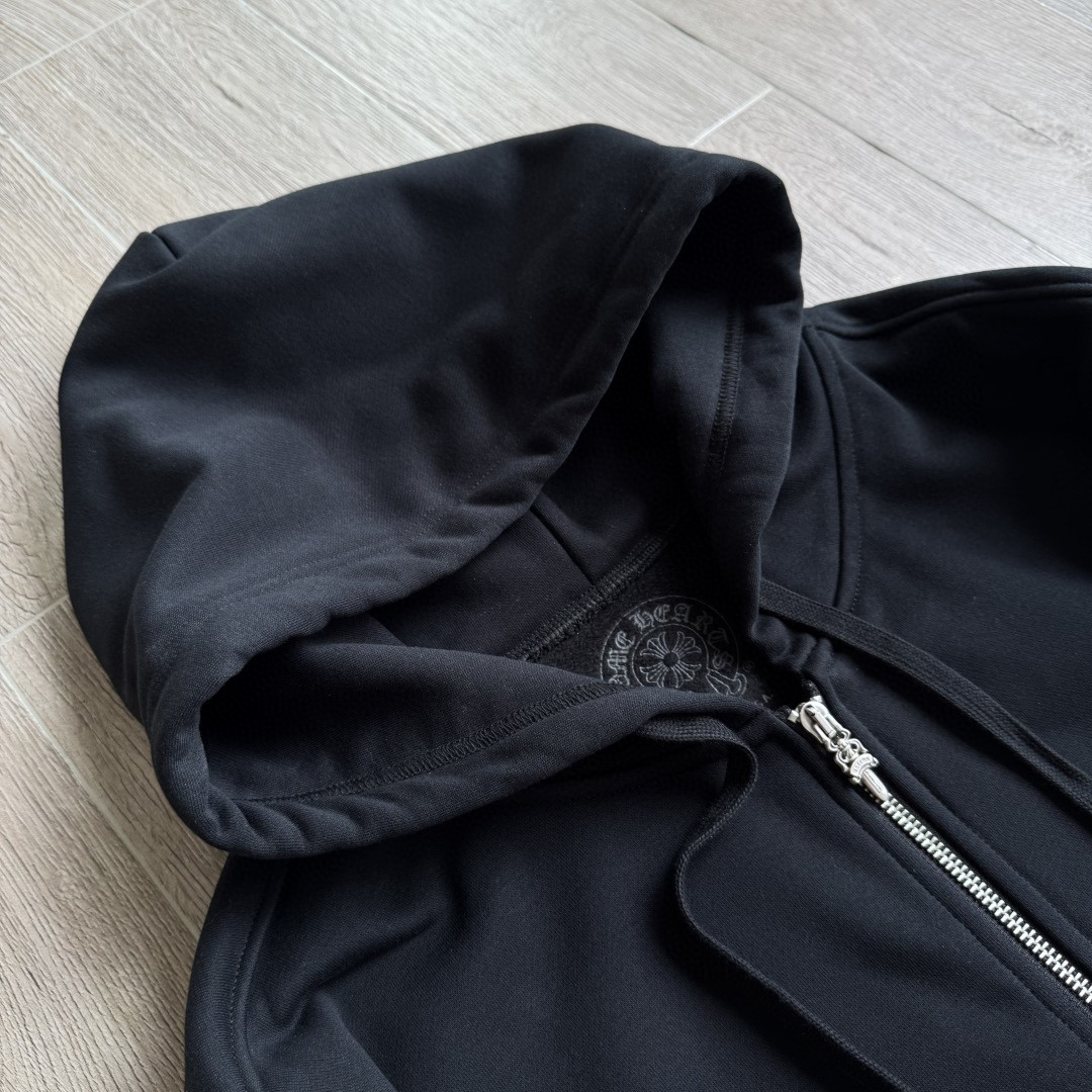 Chrome Hearts 克罗心 彩色十字架梵文拉链卫衣 外套 长袖 黑色 A5 CH-2022100803
