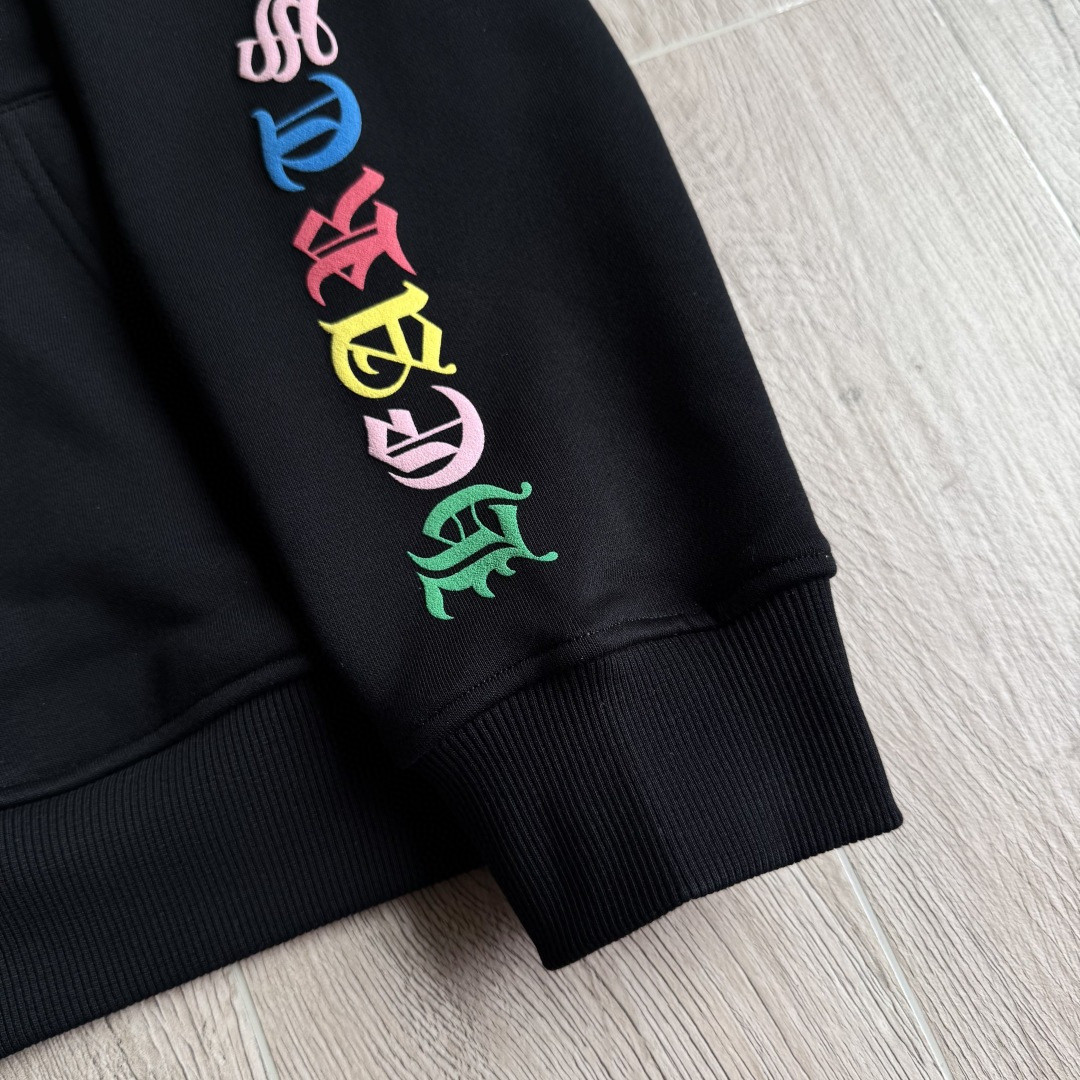 Chrome Hearts 克罗心 彩色十字架梵文拉链卫衣 外套 长袖 黑色 A5 CH-2022100803