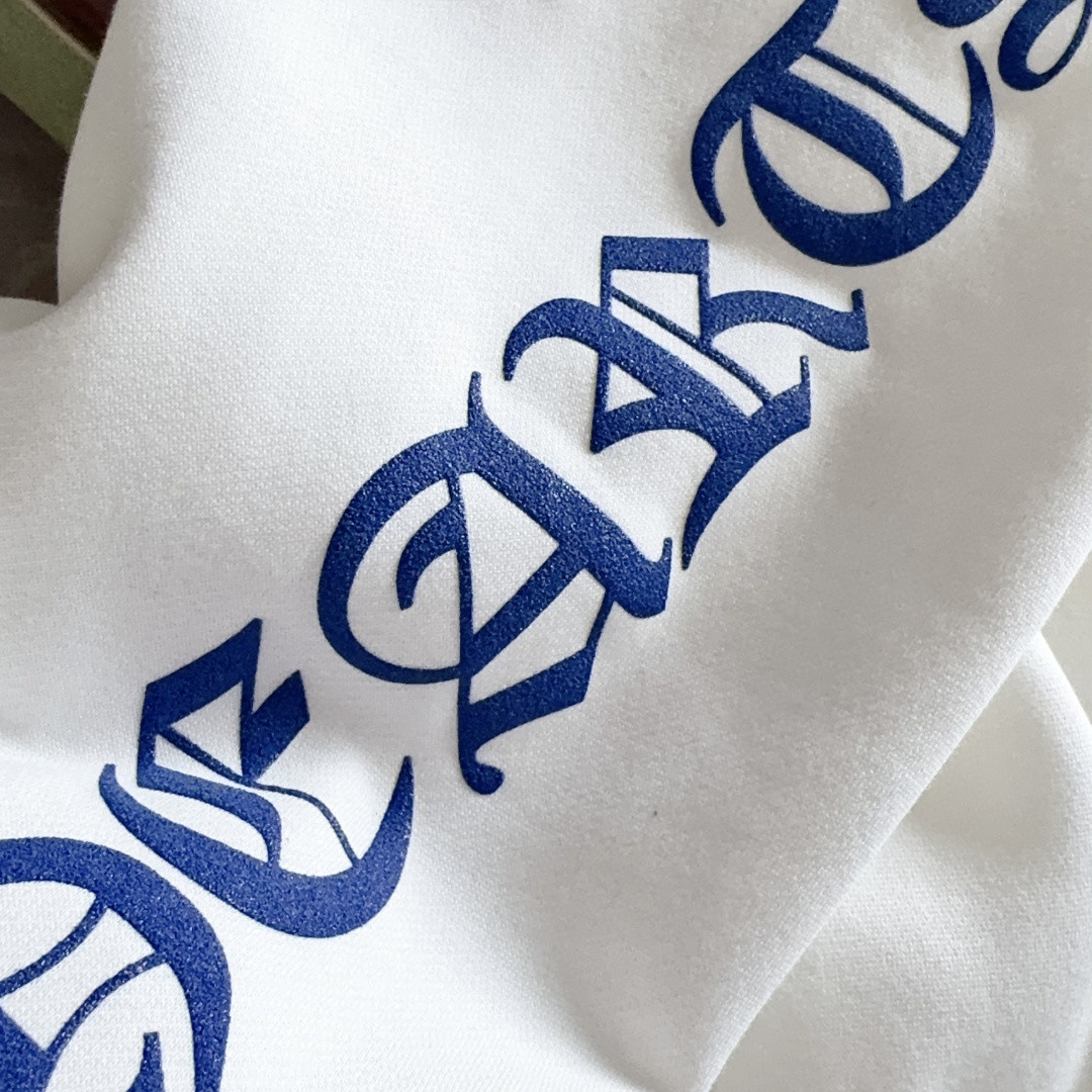 Chrome Hearts 克罗心 蓝色梵文字母logo拉链卫衣 外套 长袖 白蓝 A5 038-030652