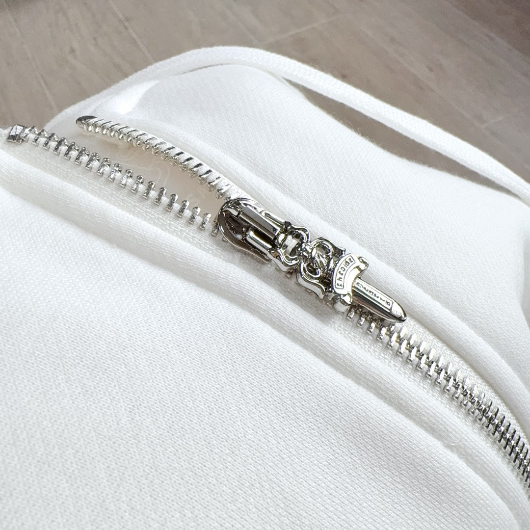 Chrome Hearts 克罗心 蓝色梵文字母logo拉链卫衣 外套 长袖 白蓝 A5 038-030652