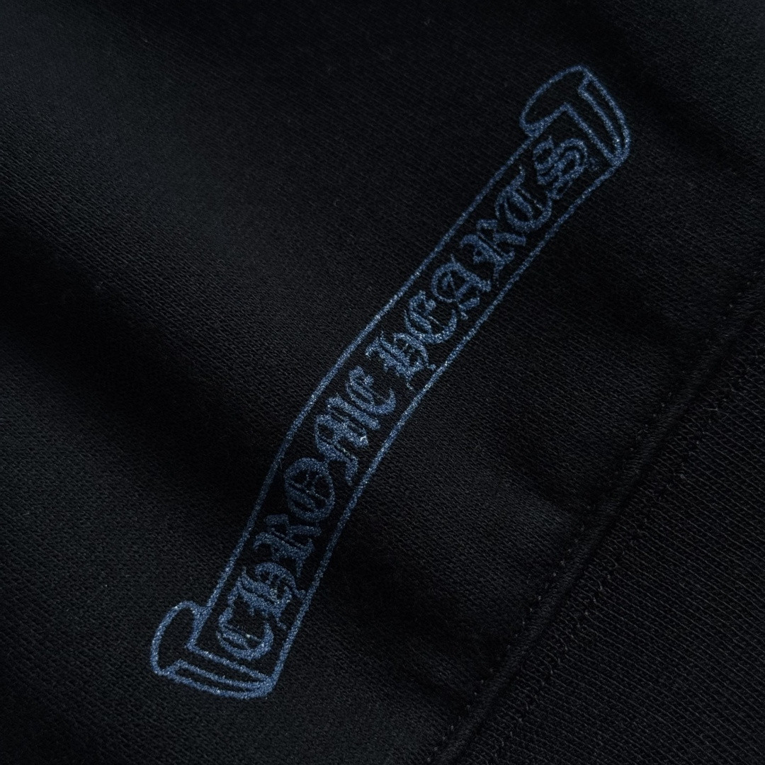 Chrome Hearts 克罗心 蓝色梵文字母logo拉链卫衣 外套 长袖 黑蓝 A5 CH-04533475