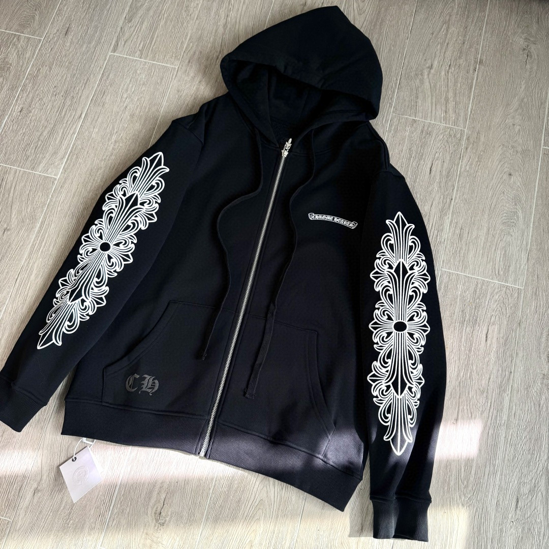 Chrome Hearts 克罗心 花臂ASPEN限定款拉链卫衣 外套 长袖 黑黄 A5 CH-20230013