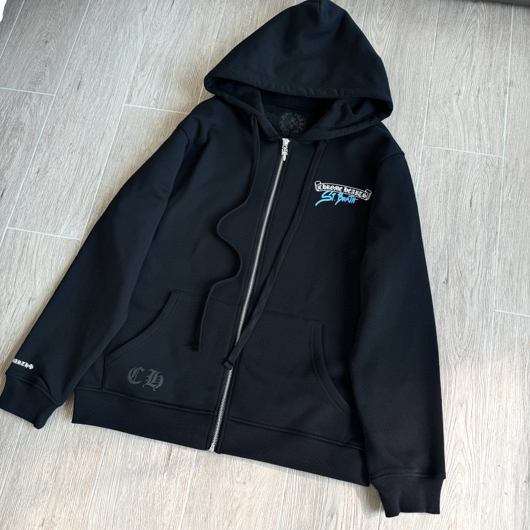 Chrome Hearts 克罗心 限定St.拉链卫衣 外套 长袖 黑蓝 A5 CH-202221515