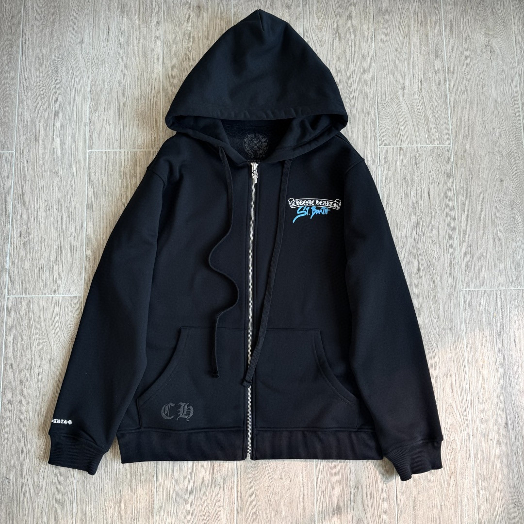 Chrome Hearts 克罗心 限定St.拉链卫衣 外套 长袖 黑蓝 A5 CH-202221515