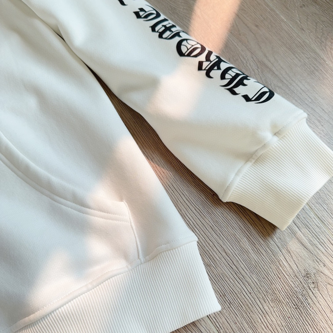 Chrome Hearts 克罗心 经典卷轴印花拉链卫衣 外套 长袖 白色 A5 CH-4311620