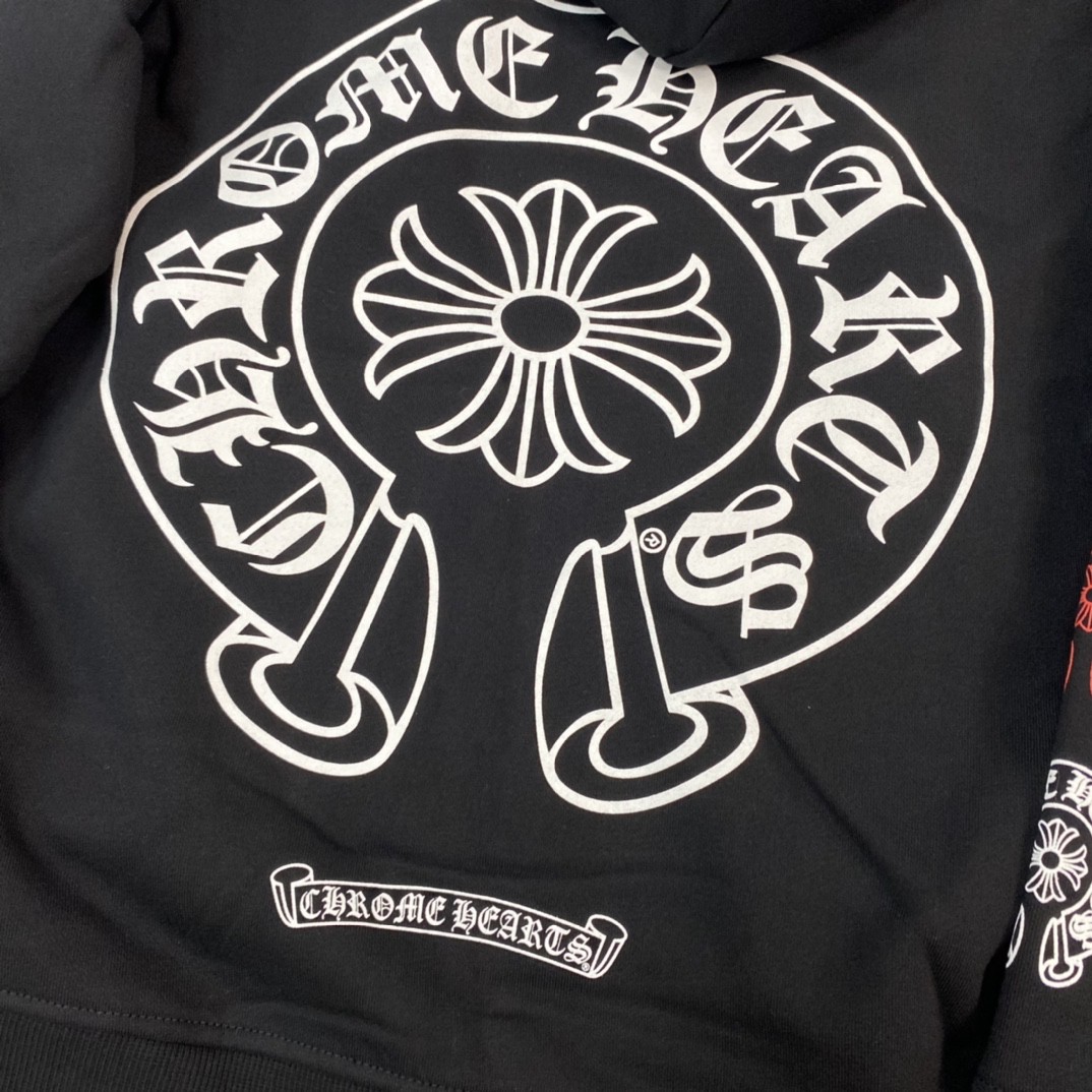 Chrome Hearts 克罗心 彩色马蹄印花拉链卫衣 外套 长袖 黑色 A5 CH-202205301