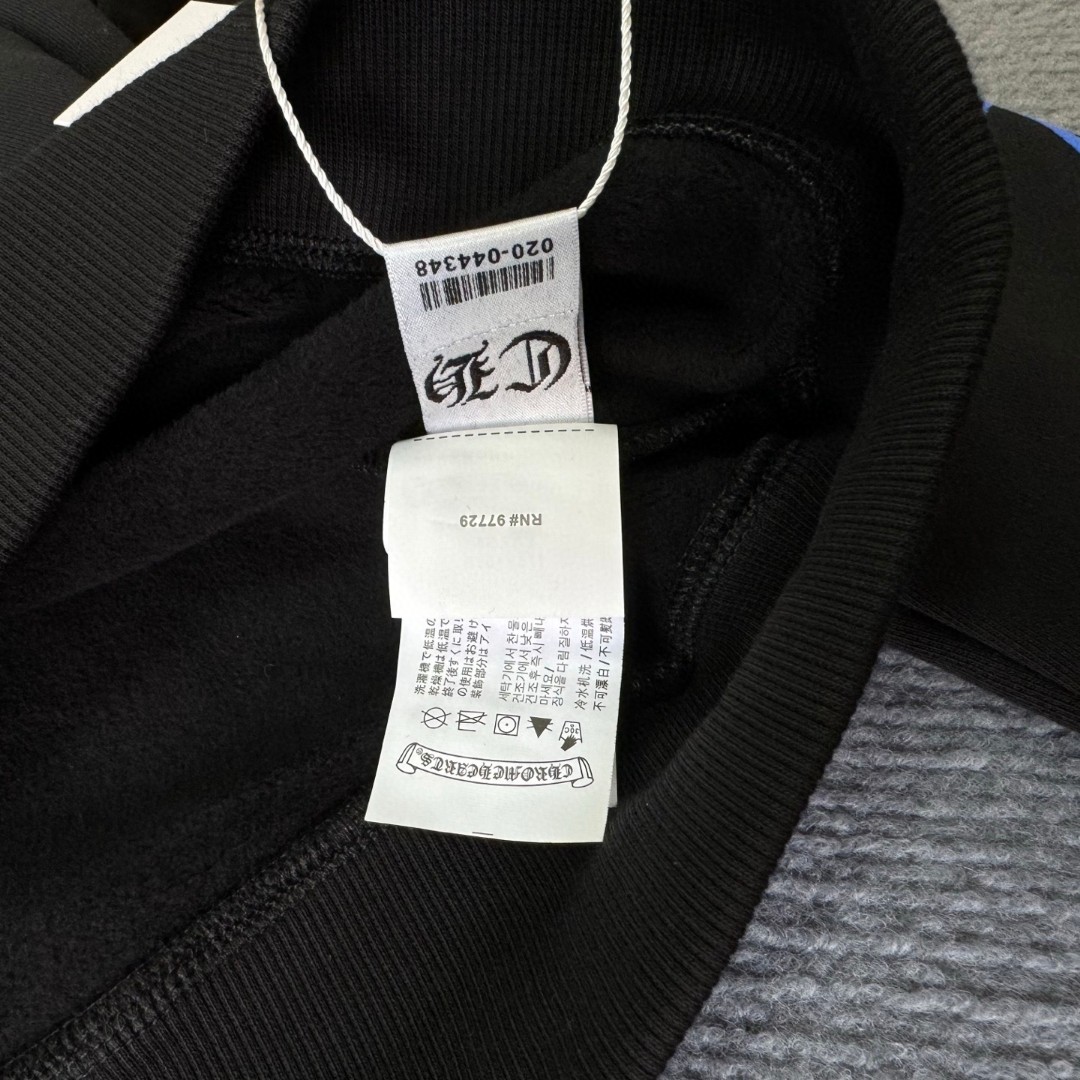 Chrome Hearts 克罗心 蓝色破裂马蹄印花拉链卫衣 外套 长袖 黑蓝 A5 