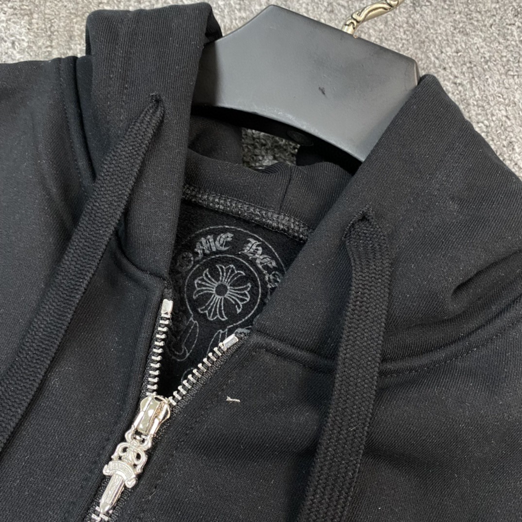 Chrome Hearts 克罗心 马蹄花花臂拉链卫衣 外套 长袖 黑色 A5 CH-04466901