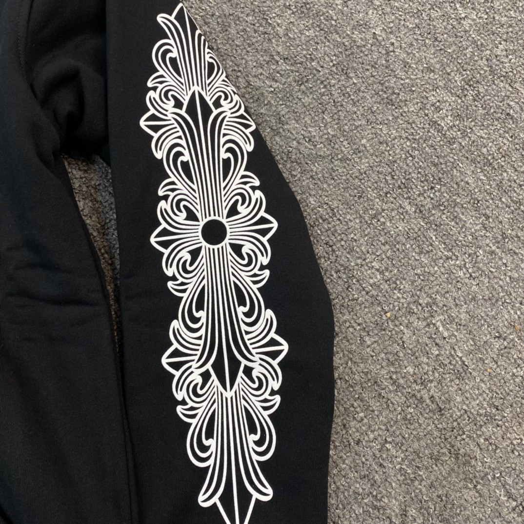 Chrome Hearts 克罗心 马蹄花花臂拉链卫衣 外套 长袖 黑色 A5 CH-04466901