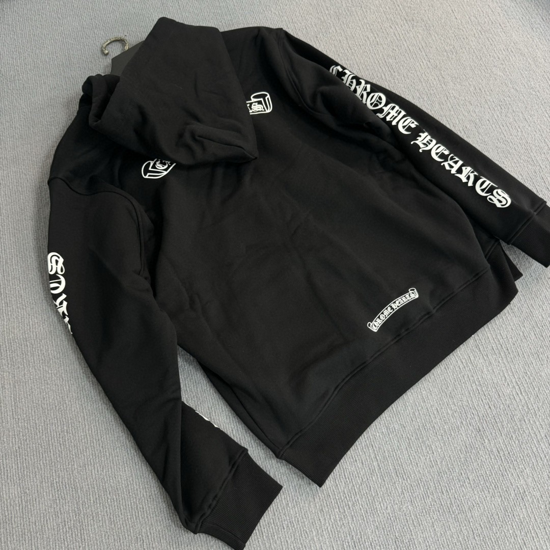Chrome Hearts 克罗心 经典卷轴印花拉链卫衣 外套 长袖 黑色 A5 CH-2655712