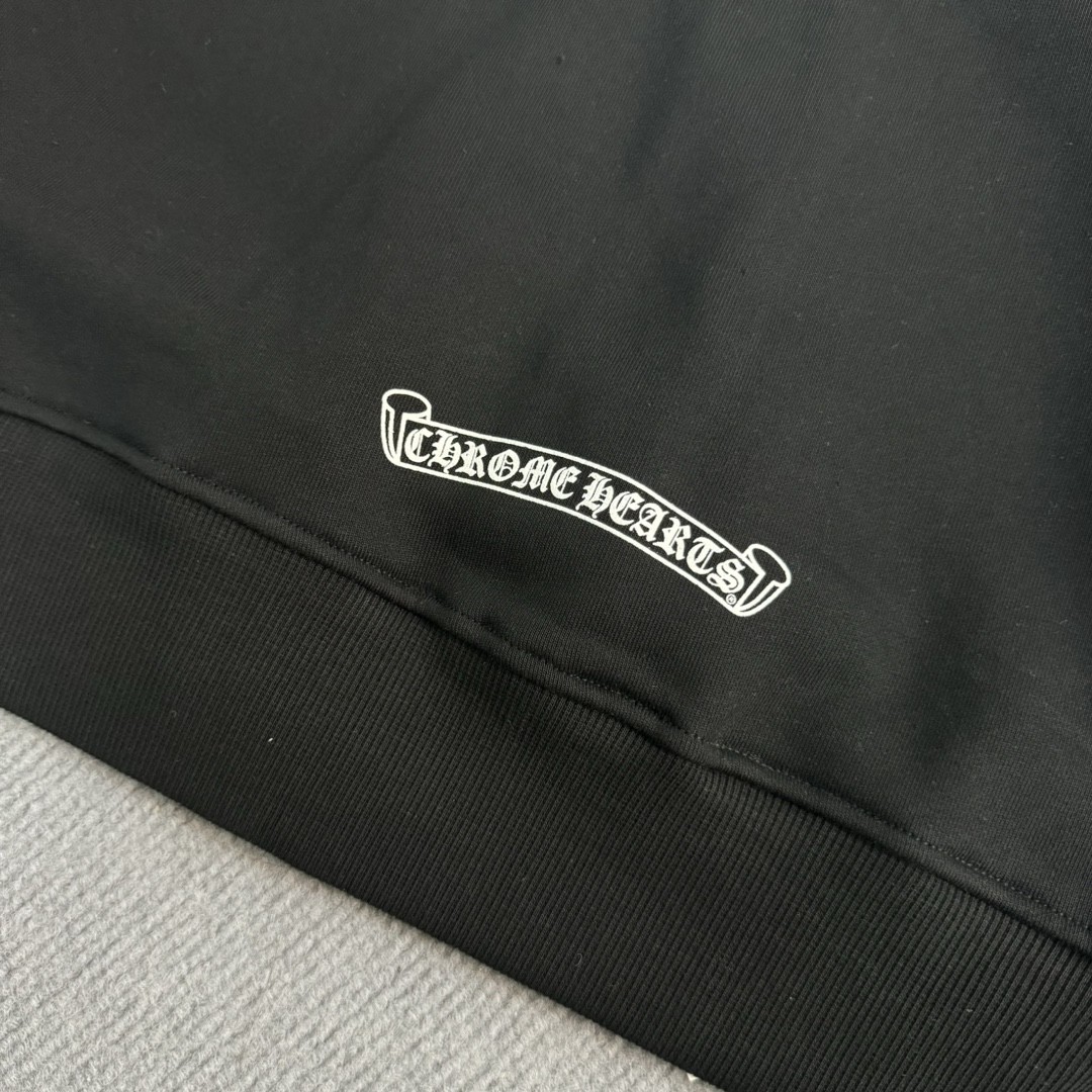 Chrome Hearts 克罗心 经典卷轴印花拉链卫衣 外套 长袖 黑色 A5 CH-2655712