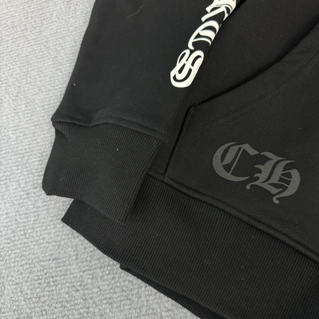 Chrome Hearts 克罗心 经典卷轴印花拉链卫衣 外套 长袖 黑色 A5 CH-2655712