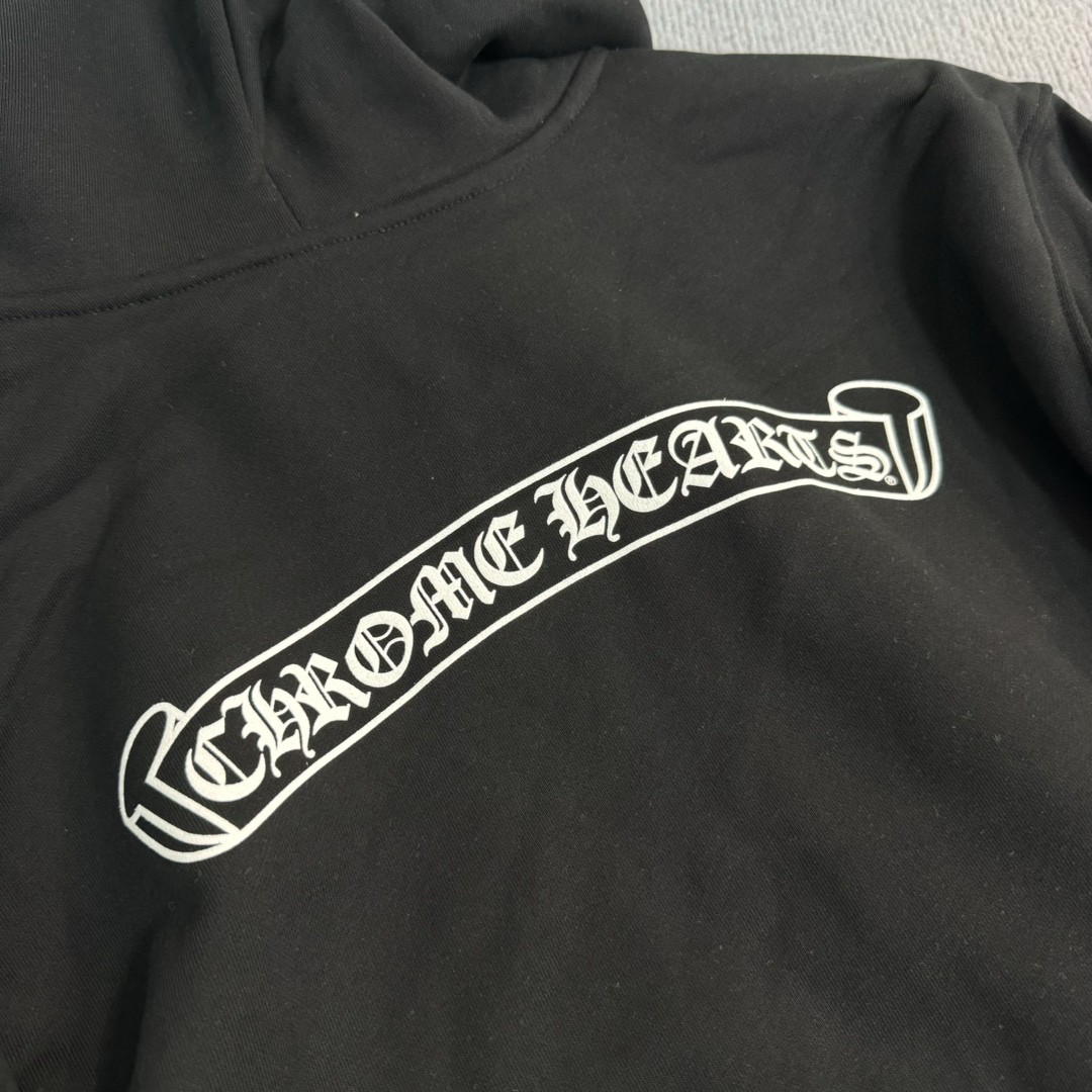 Chrome Hearts 克罗心 经典卷轴印花拉链卫衣 外套 长袖 黑色 A5 CH-2655712
