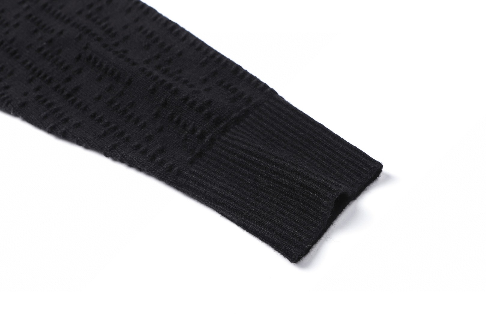 FENDI 芬迪 暗纹提花V领开衫 毛衣 针织衫 长袖 黑色 C0 FZE549AYM0F0GME