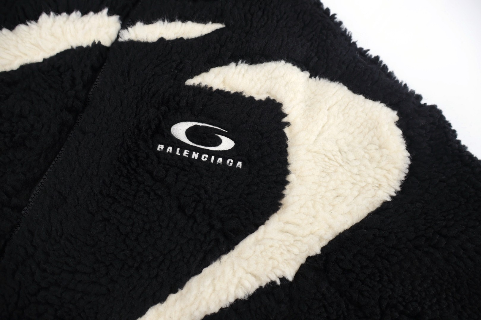Balenciaga 巴黎世家 大圆环摇粒绒外套 卫衣 夹克 长袖 黑色 C0 850858TMQ261000