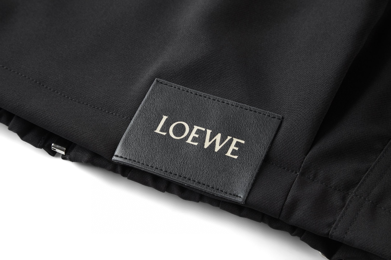 Loewe 罗意威 皮标松紧腰工装拉链外套 夹克 长袖 秋冬 黑色 C0 