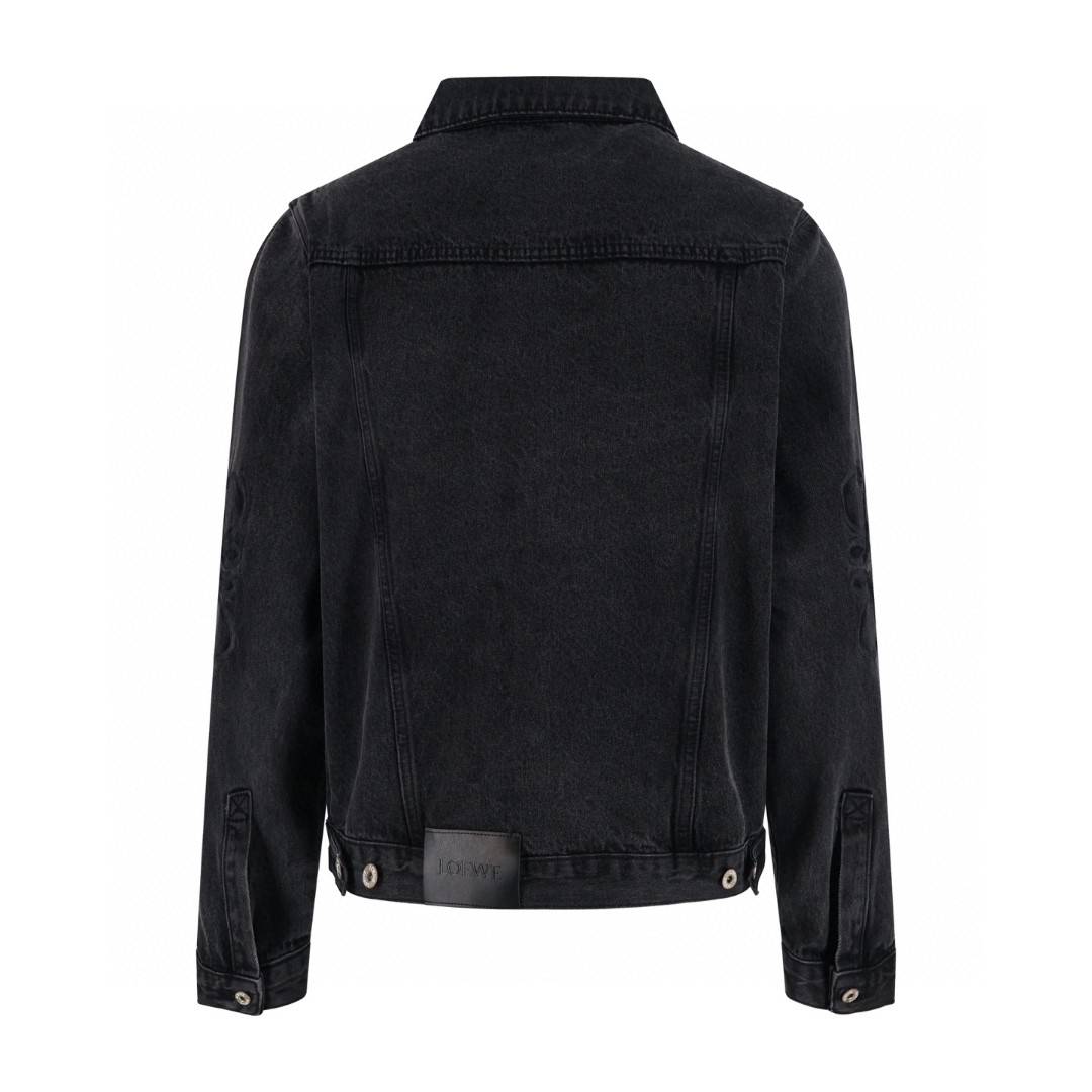 Loewe 罗意威 手臂刺绣牛仔外套 牛仔衣 夹克 长袖 秋冬 蓝色 黑色 C0 H526Y50W41-5320