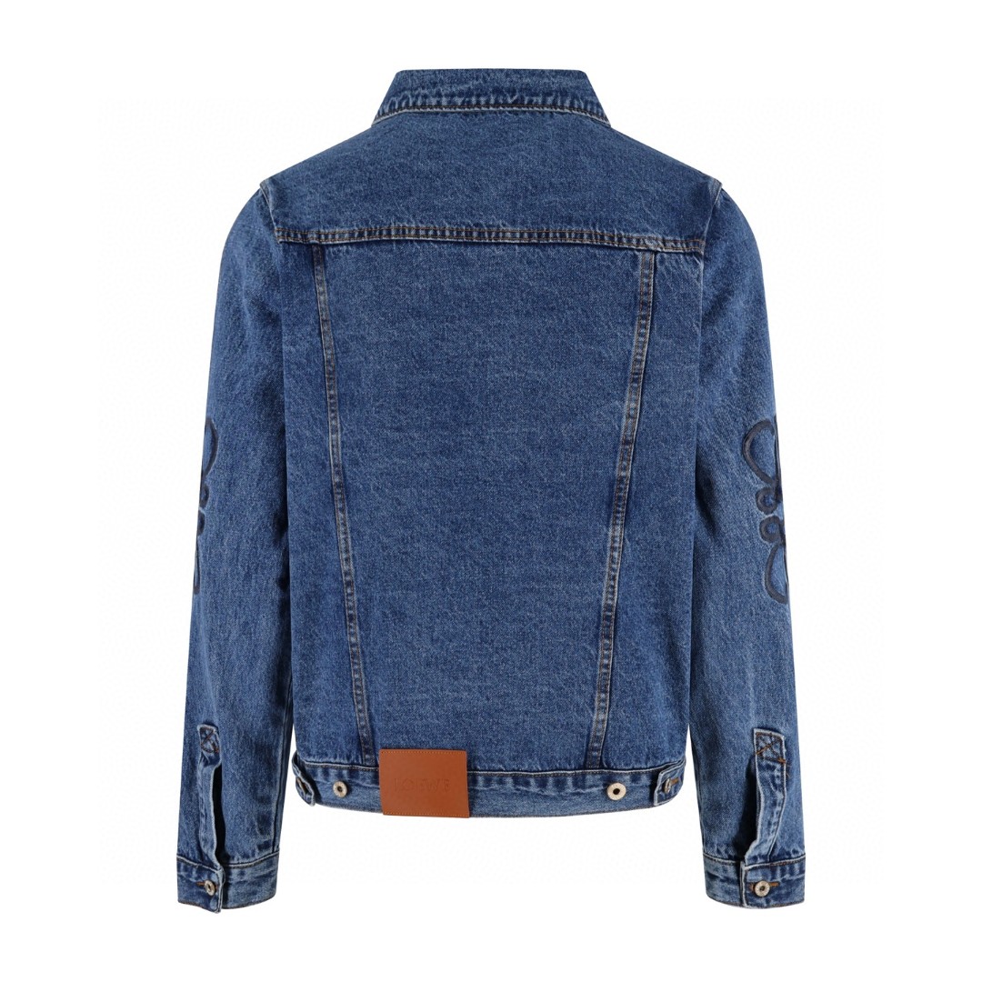 Loewe 罗意威 手臂刺绣牛仔外套 牛仔衣 夹克 长袖 秋冬 蓝色 黑色 C0 H526Y50W41-5320