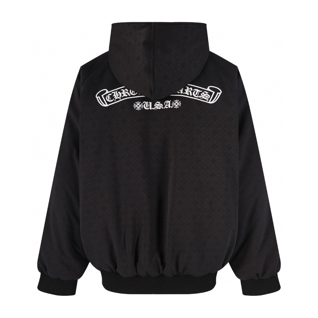 Chrome Hearts 克罗心 双面穿连帽棉服 卫衣 夹克 外套 长袖 黑灰色 D0 CH-000085