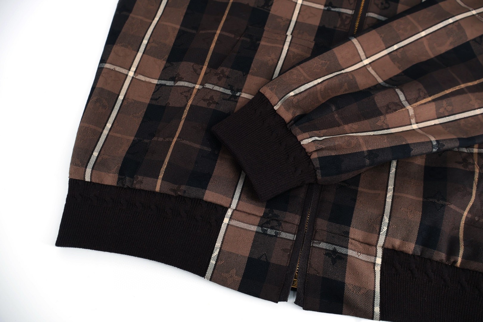 LOUIS VUITTON 路易威登 格纹徽标连帽外套 卫衣 夹克 棕色 D0 1AIJQ8