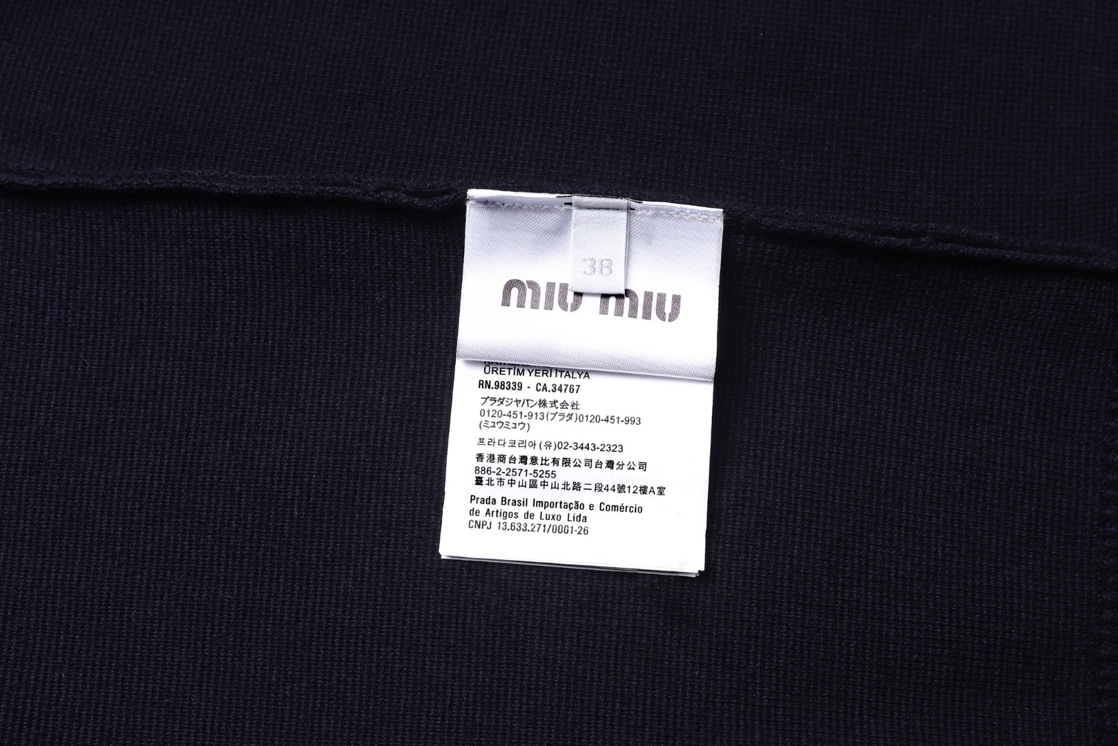 MIU MIU 缪缪 翻领皮革徽标拉链外套 夹克 长袖 保暖 棕蓝色 C0 MMJ149-18HN-F057W-S-OOO