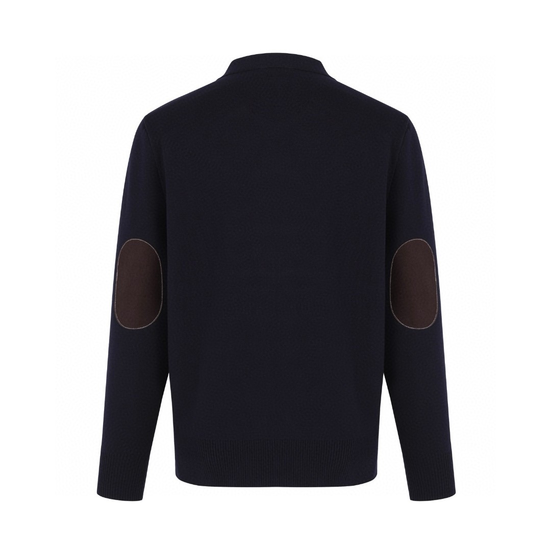 MIU MIU 缪缪 翻领皮革徽标拉链外套 夹克 长袖 保暖 棕蓝色 C0 MMJ149-18HN-F057W-S-OOO