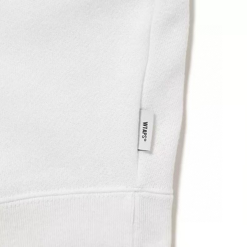 WTAPS 半拉链刺绣套头卫衣 长袖 黑色 白色 灰色 A5 242ATDT-CSM20