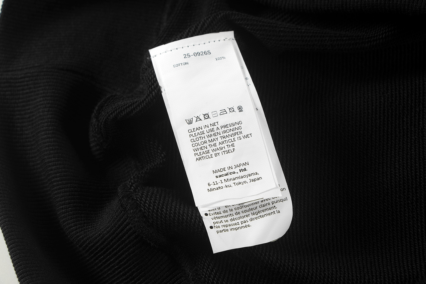 WTAPS Sacai 联名连帽卫衣 长袖 黑色 白色 B0 2423234D-CSM01S