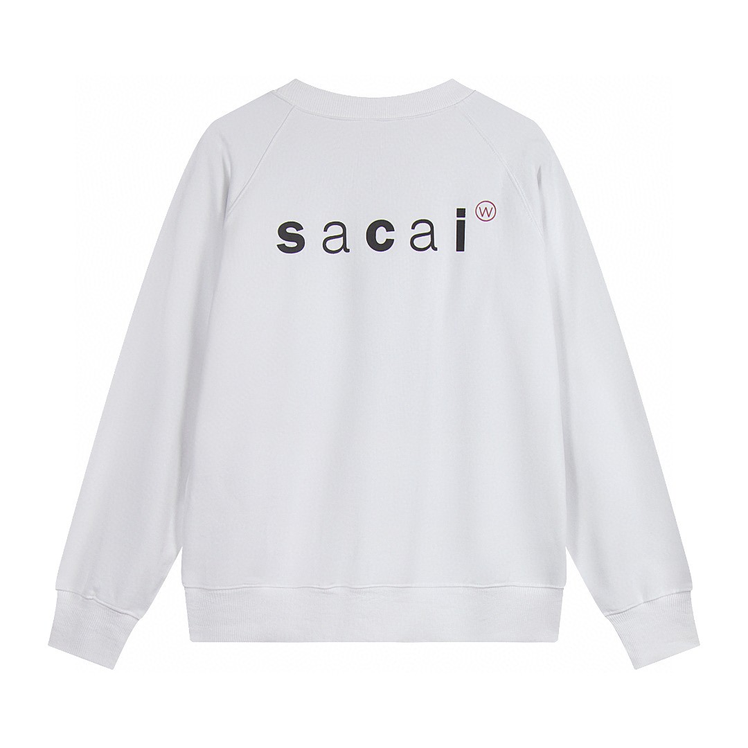 WTAPS Sacai 联名圆领卫衣 长袖 黑色 白色 A5 2423234D-CSM02S