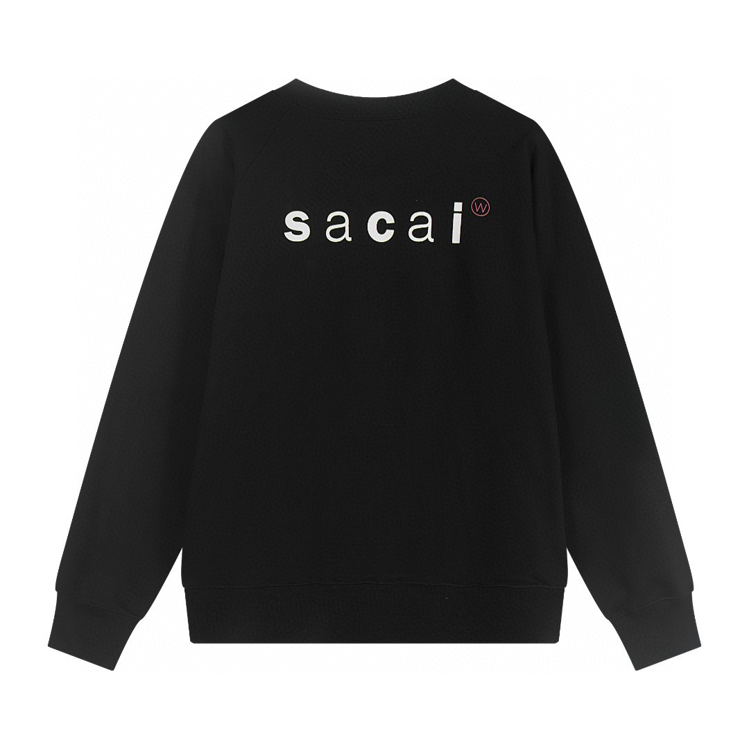 WTAPS Sacai 联名圆领卫衣 长袖 黑色 白色 A5 2423234D-CSM02S
