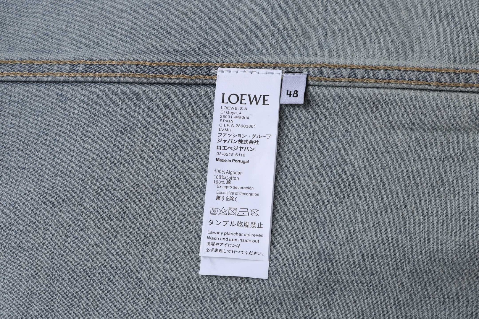 Loewe 罗意威 手臂激光烧花牛仔衬衫 牛仔衣 外套 长袖 秋冬 蓝色 B5 H526Y1DW13-6395