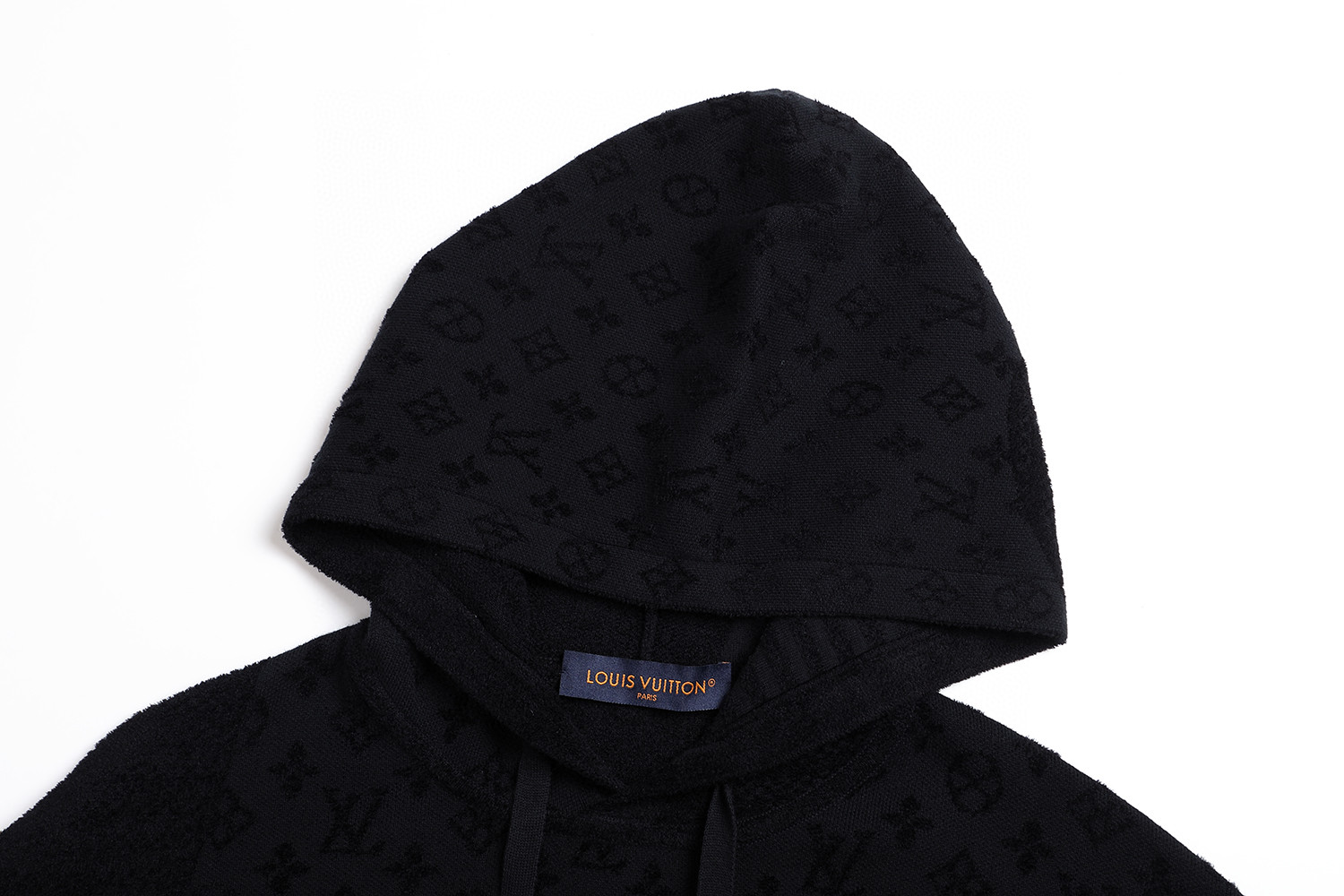 LOUIS VUITTON 路易威登 LV 斜纹提花针织帽衫 连帽卫衣 外套 长袖 黑色 蓝色 B0 1AHCMY