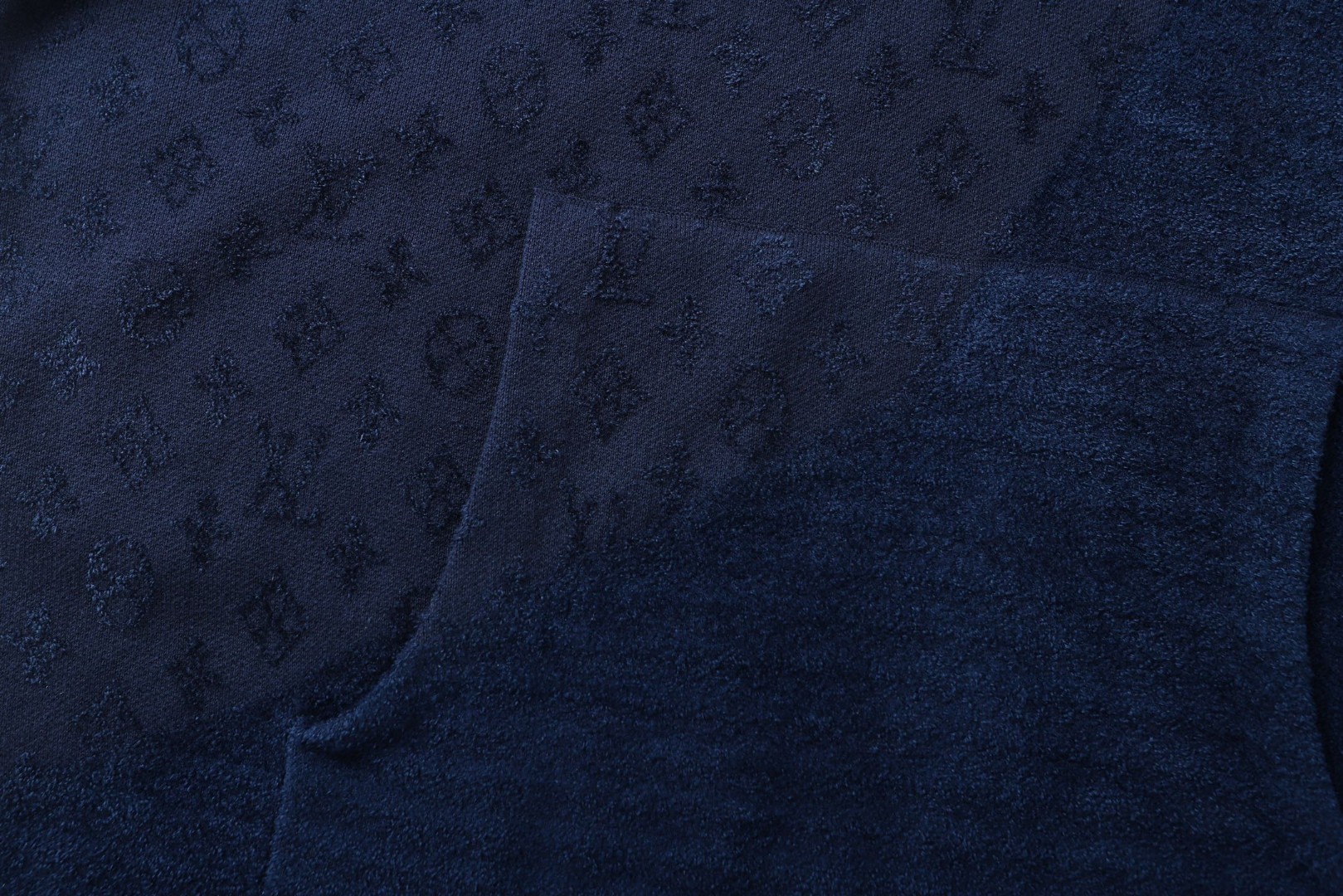 LOUIS VUITTON 路易威登 LV 斜纹提花针织帽衫 连帽卫衣 外套 长袖 黑色 蓝色 B0 1AHCMY