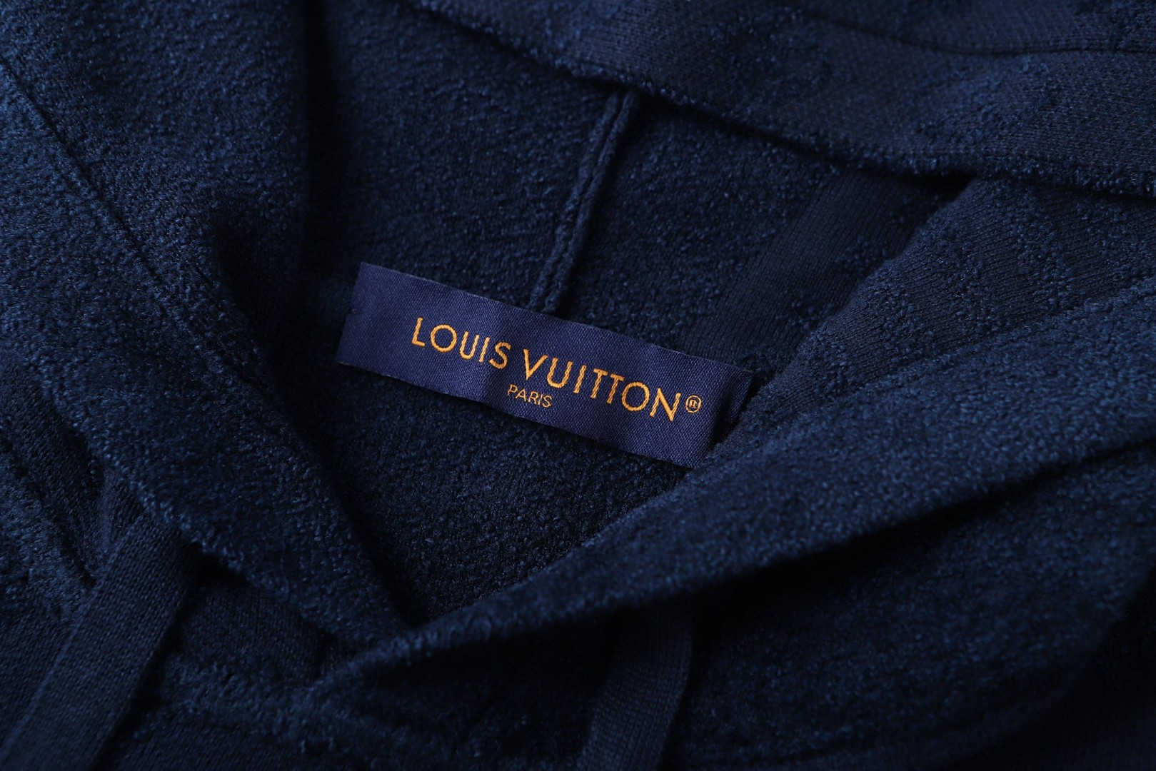 LOUIS VUITTON 路易威登 LV 斜纹提花针织帽衫 连帽卫衣 外套 长袖 黑色 蓝色 B0 1AHCMY