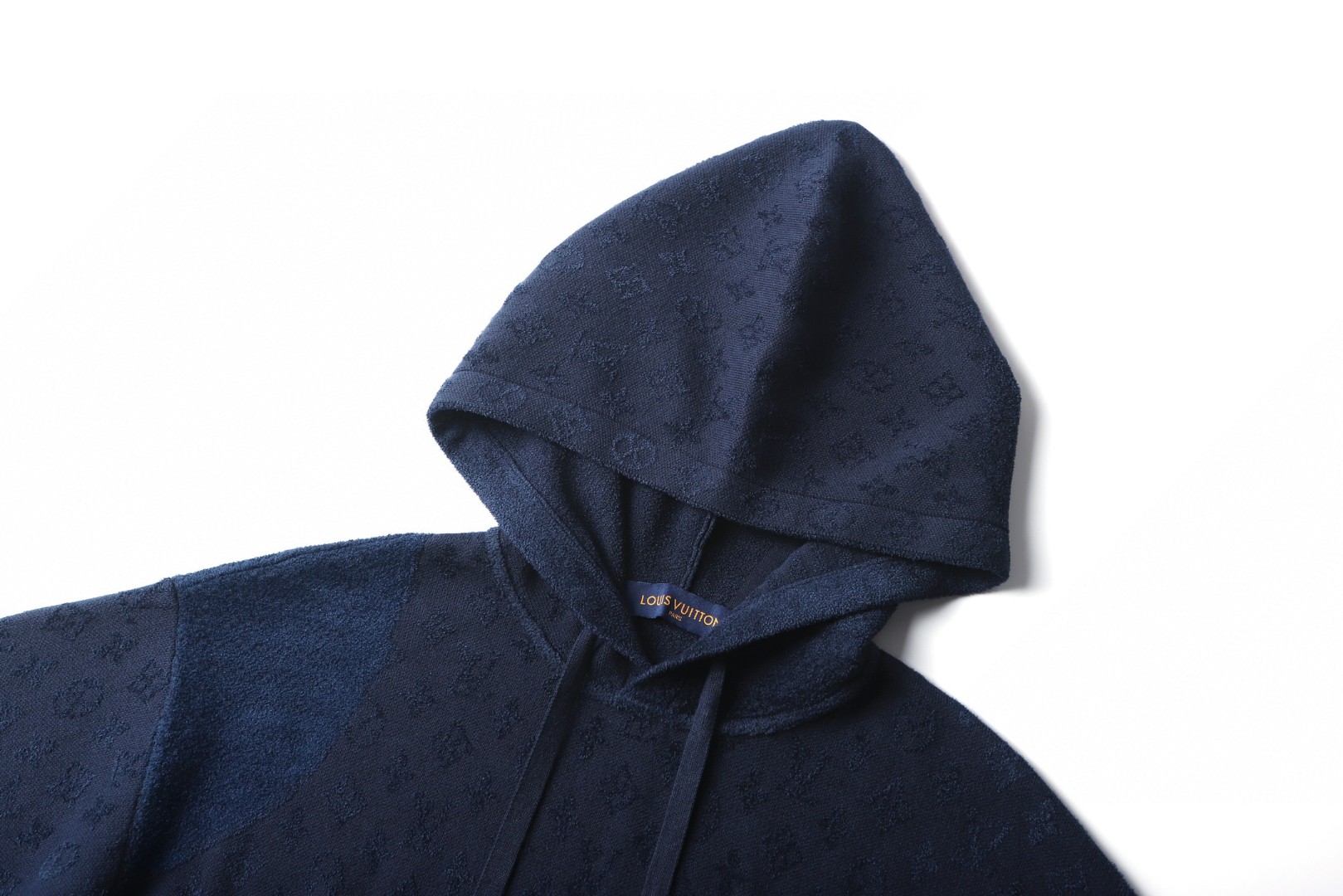 LOUIS VUITTON 路易威登 LV 斜纹提花针织帽衫 连帽卫衣 外套 长袖 黑色 蓝色 B0 1AHCMY