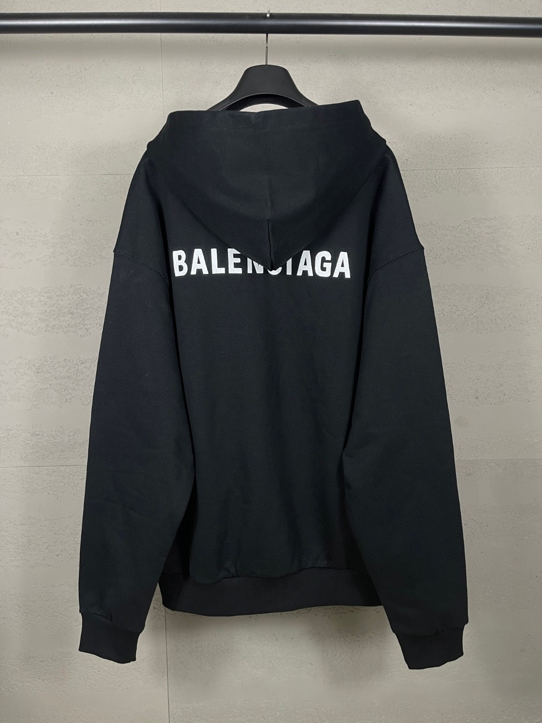 Balenciaga 巴黎世家 logo刺绣Polo领襟连帽卫衣 外套 长袖 黑色 B0 827939TTVJ21569