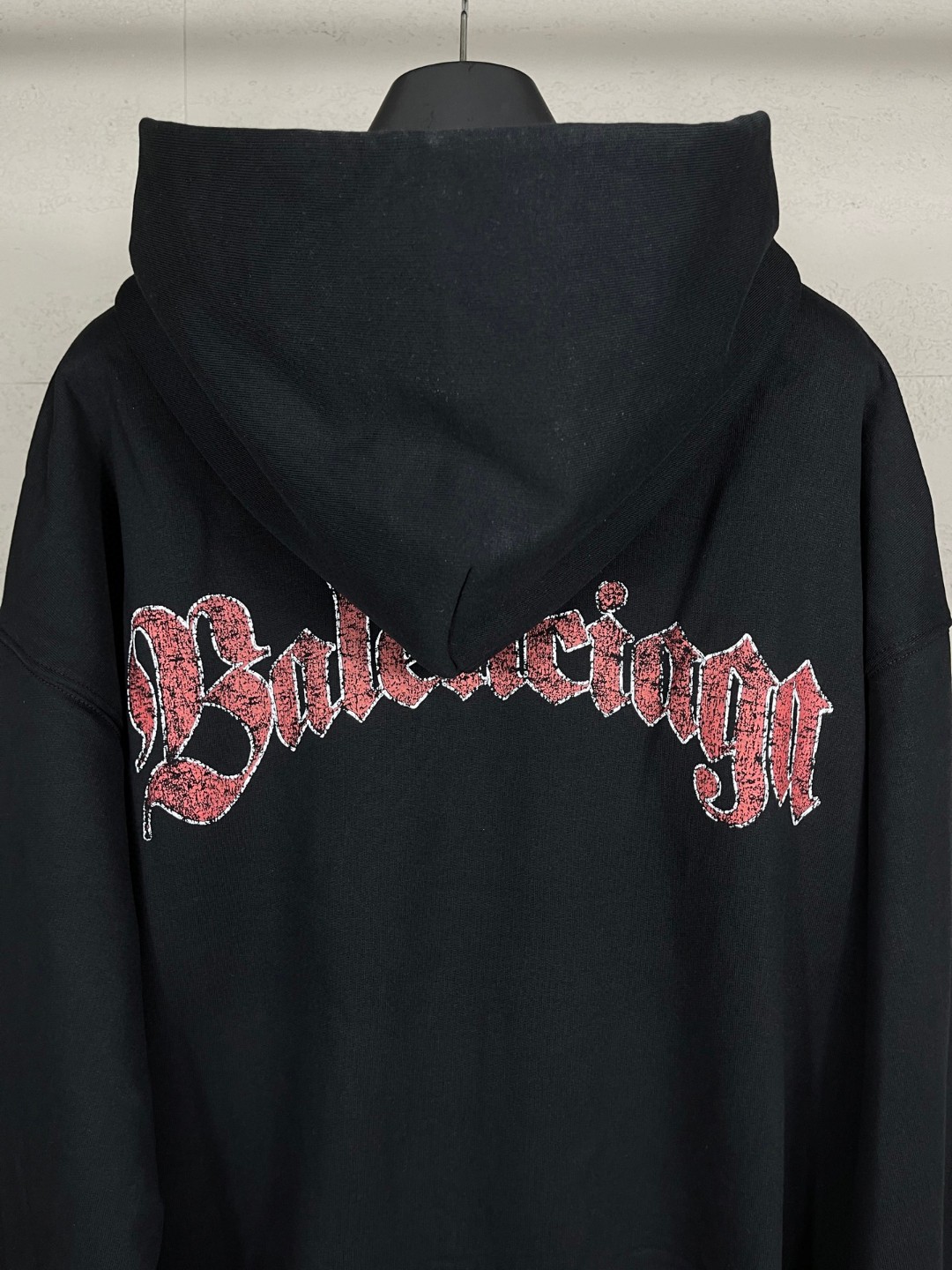 Balenciaga 巴黎世家 徽章图标字母logo电脑直喷印花连帽卫衣 外套 长袖 黑色 B0 767877TTVH51041