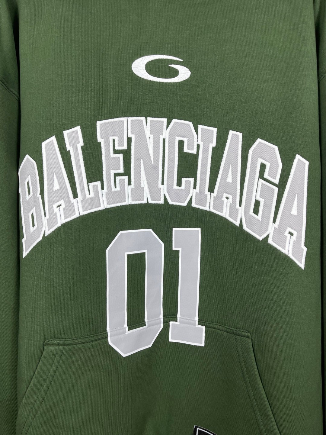 Balenciaga 巴黎世家 篮球球服绣花印花连帽卫衣 外套 长袖 绿色 A5 