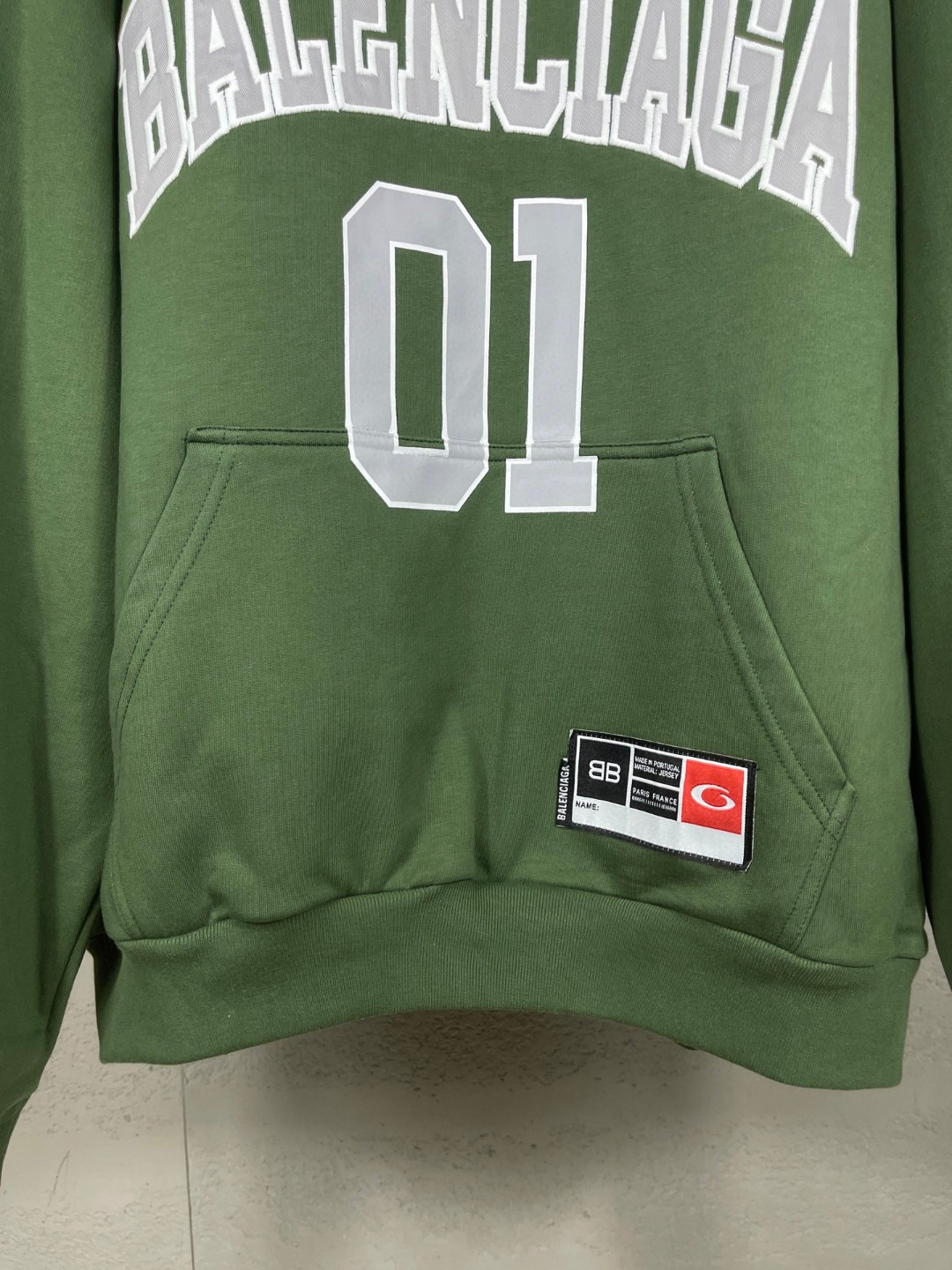 Balenciaga 巴黎世家 篮球球服绣花印花连帽卫衣 外套 长袖 绿色 A5 
