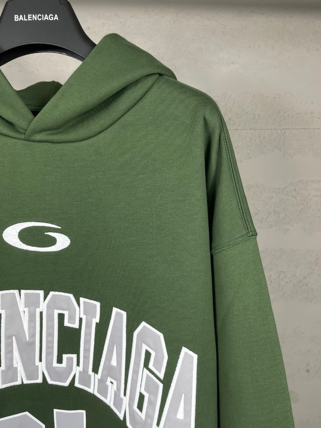 Balenciaga 巴黎世家 篮球球服绣花印花连帽卫衣 外套 长袖 绿色 A5 