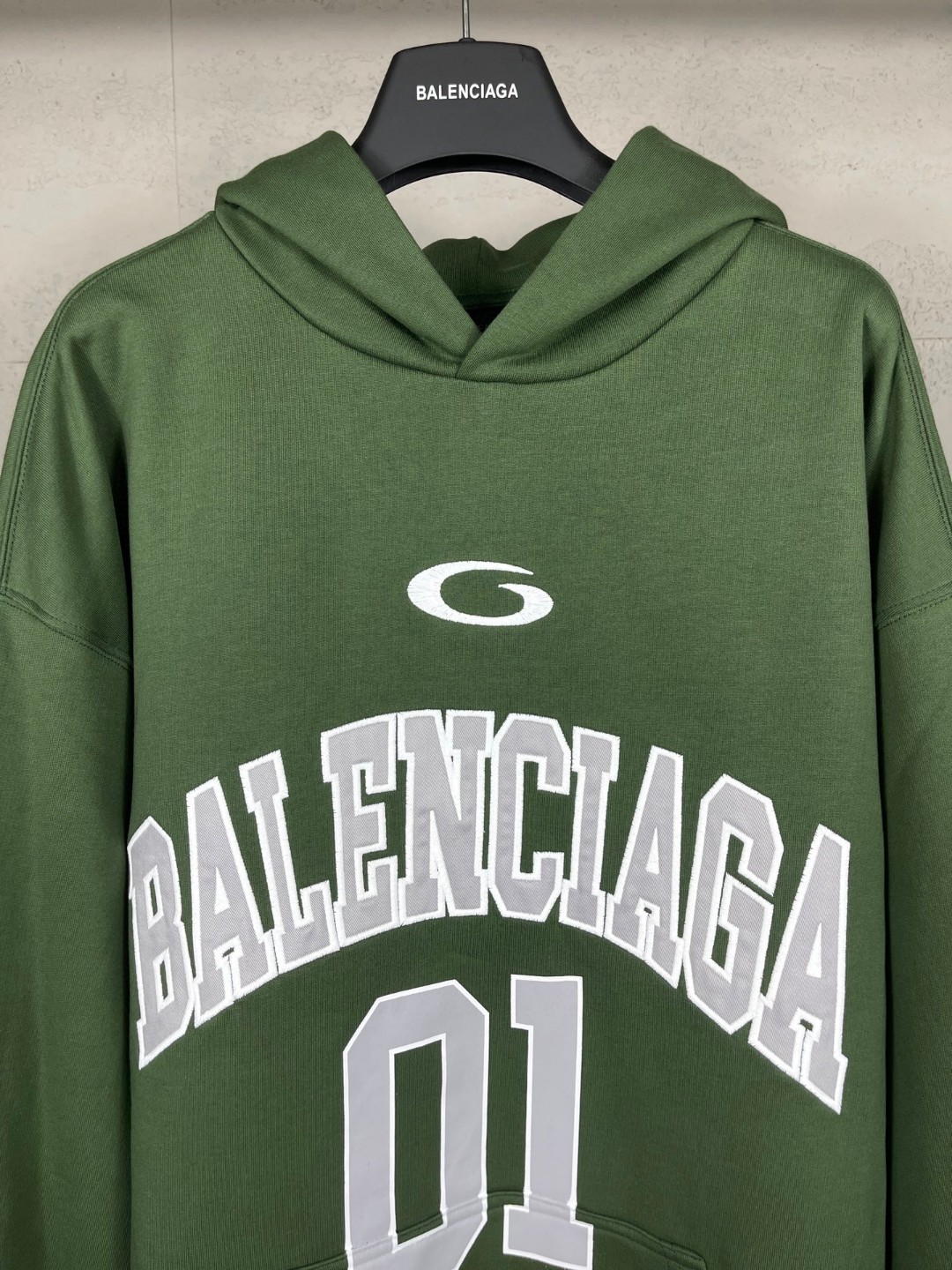 Balenciaga 巴黎世家 篮球球服绣花印花连帽卫衣 外套 长袖 绿色 A5 