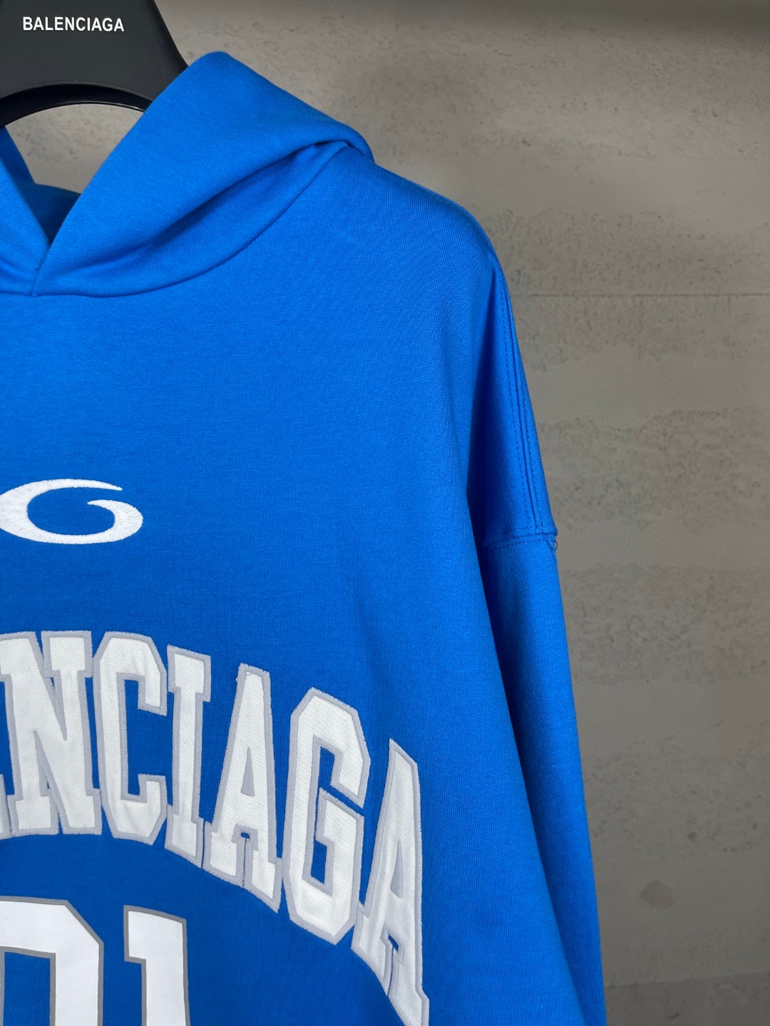 Balenciaga 巴黎世家 篮球球服绣花印花连帽卫衣 外套 长袖 蓝色 A5 821861TRVW84003