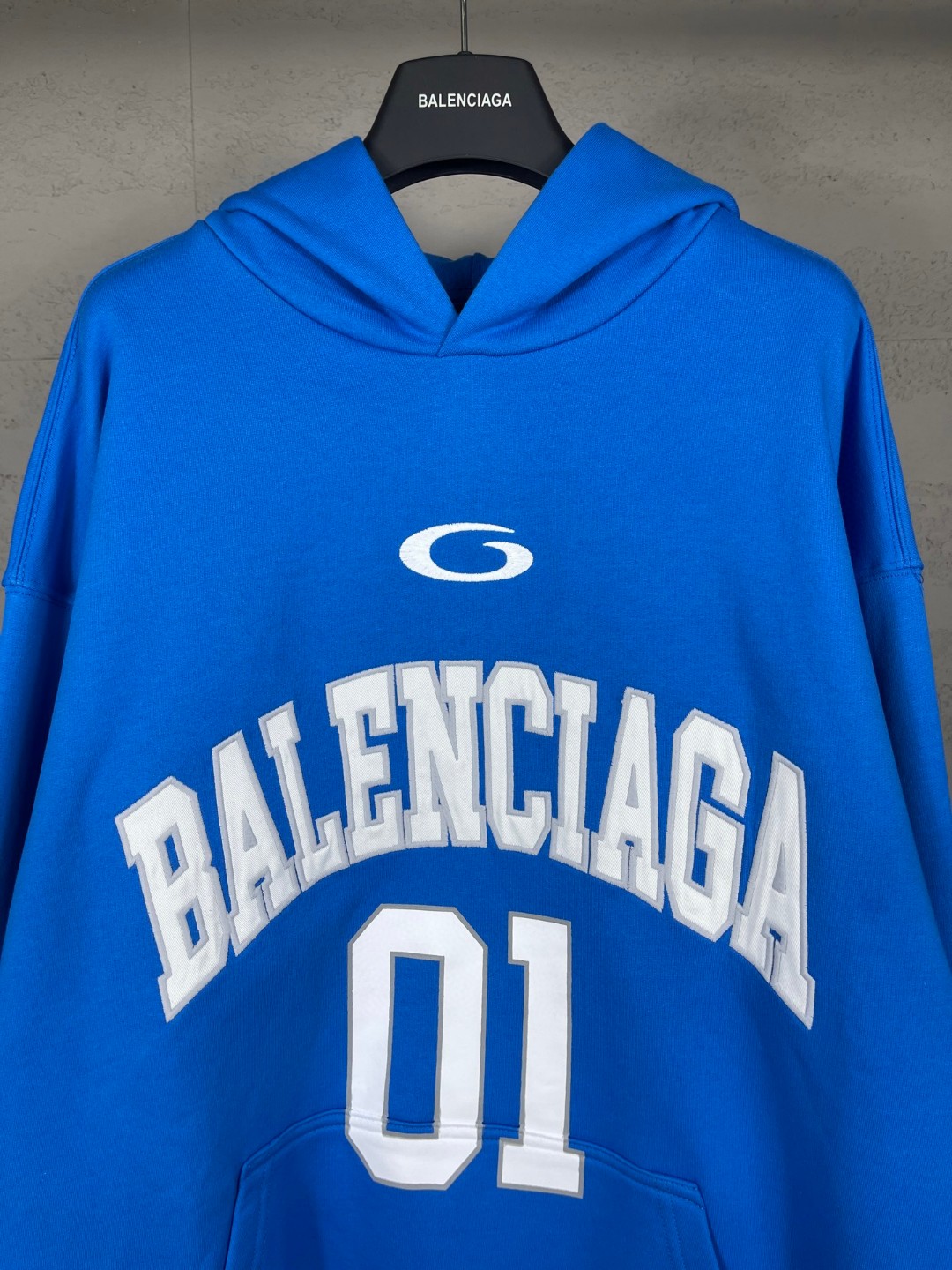 Balenciaga 巴黎世家 篮球球服绣花印花连帽卫衣 外套 长袖 蓝色 A5 821861TRVW84003