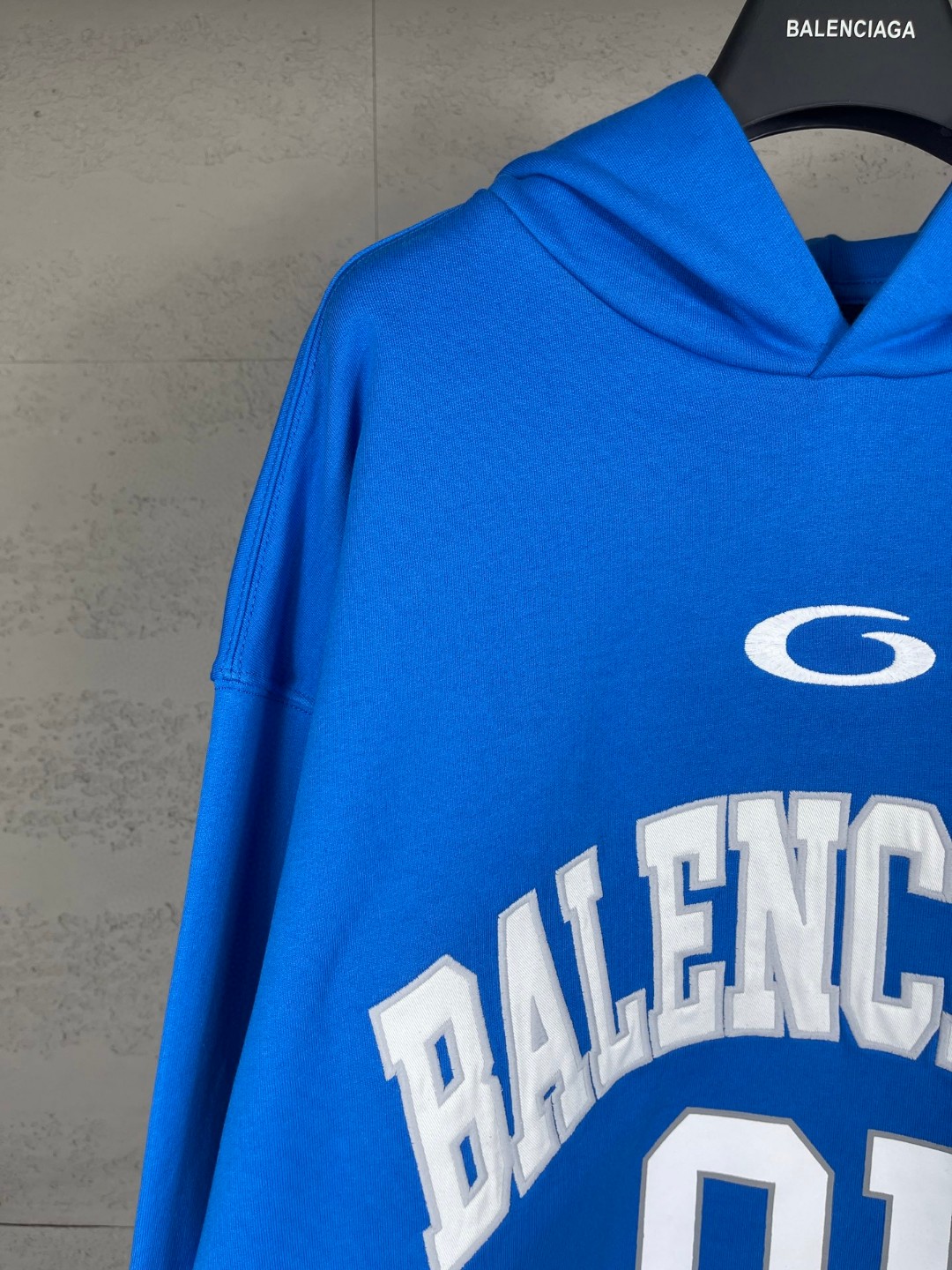 Balenciaga 巴黎世家 篮球球服绣花印花连帽卫衣 外套 长袖 蓝色 A5 821861TRVW84003