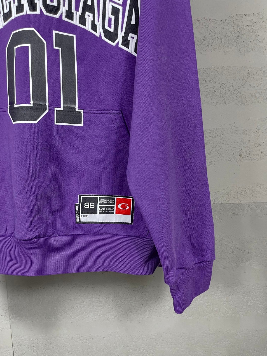Balenciaga 巴黎世家 篮球球服绣花印花连帽卫衣 外套 长袖 紫色 A5 821861TRVW85160