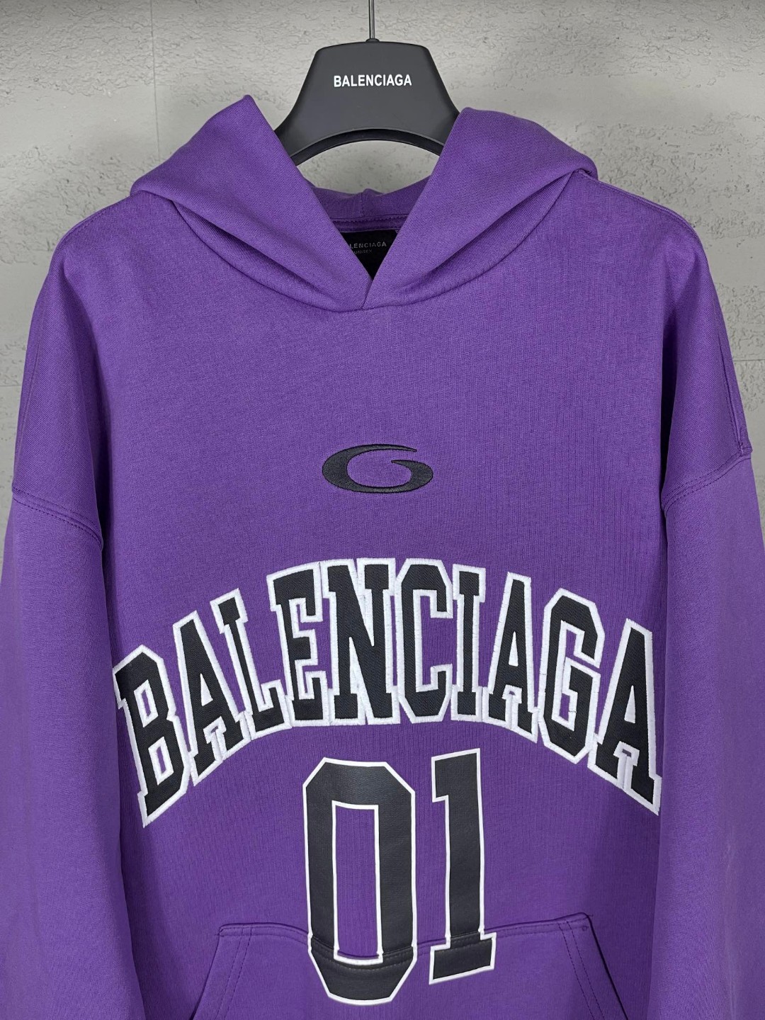 Balenciaga 巴黎世家 篮球球服绣花印花连帽卫衣 外套 长袖 紫色 A5 821861TRVW85160